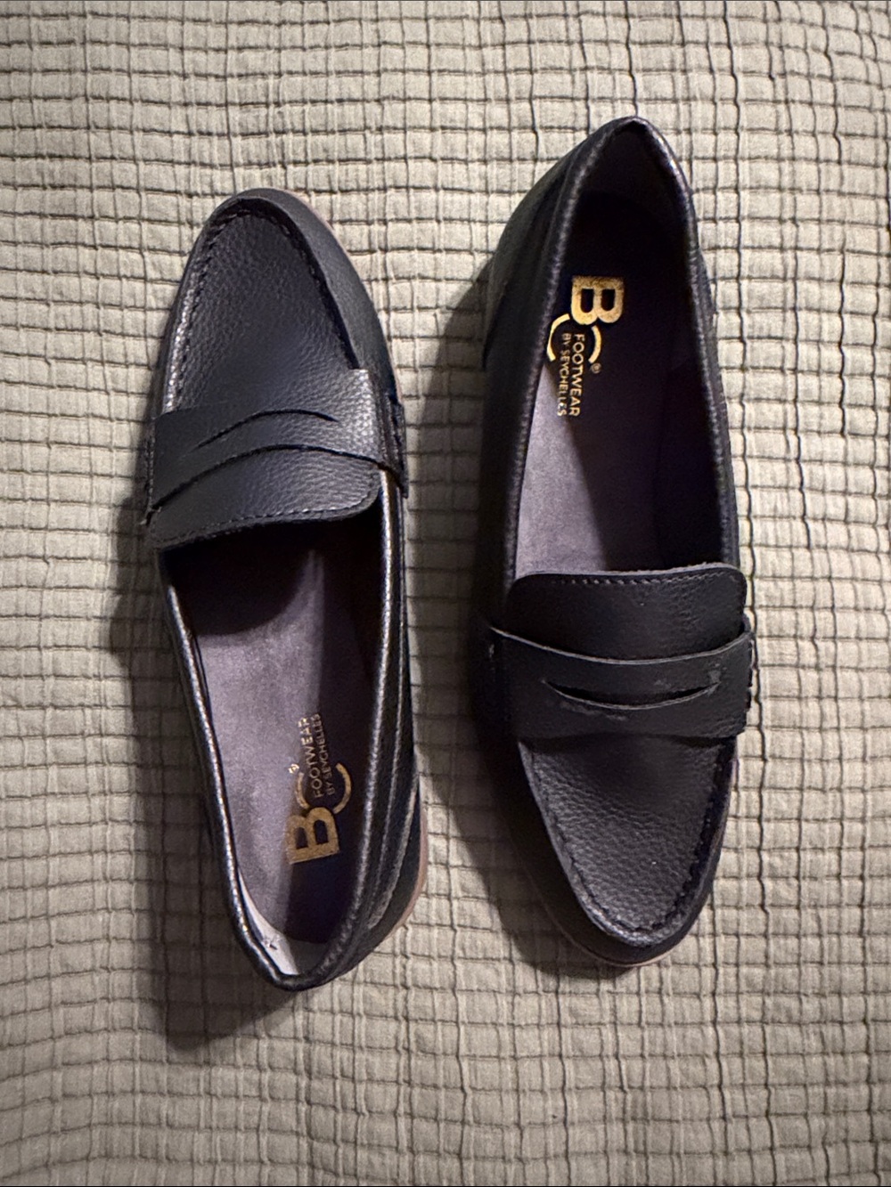 Seychelles Black Leather Penny Loafers